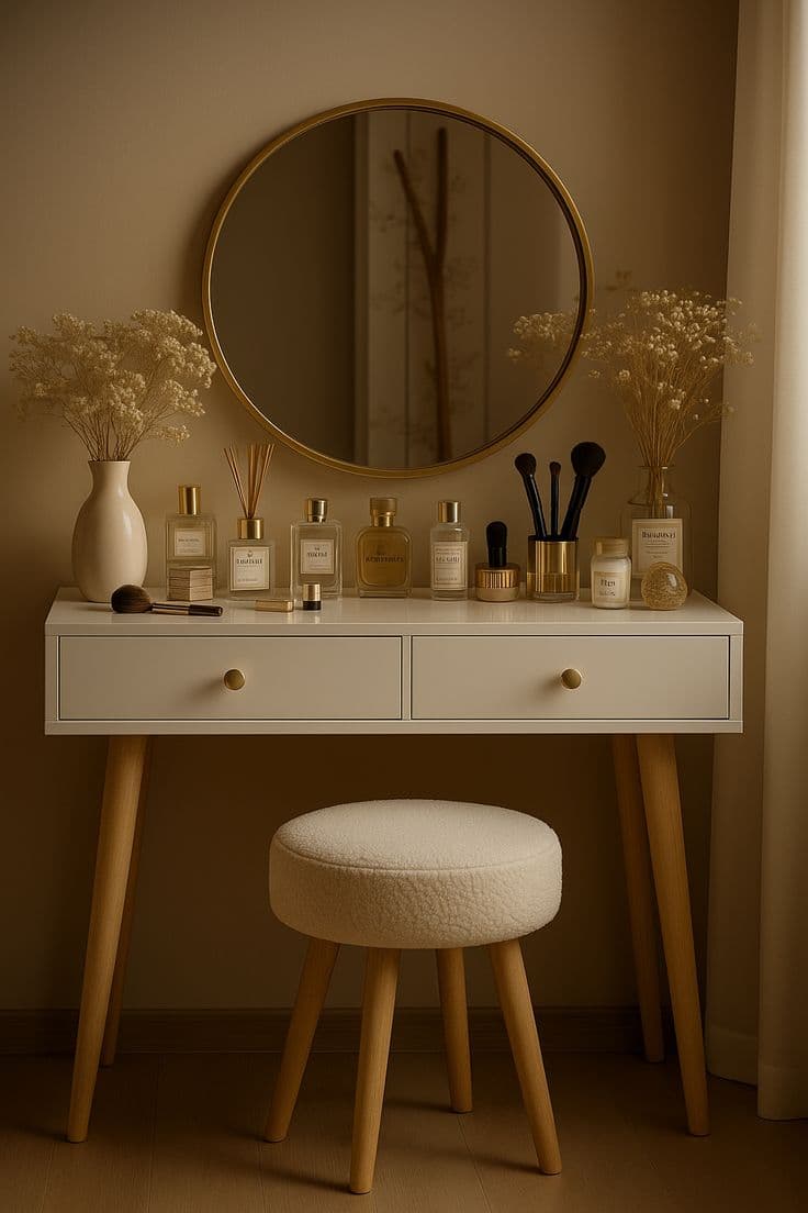 تسريحة مع مرآة وكرسي